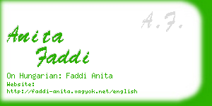 anita faddi business card